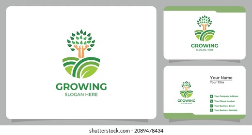environmental growth logo and business card