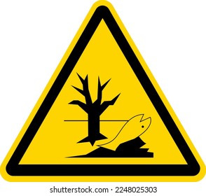Signo de peligro ambiental en el fondo aislado. Ilustración vectorial. 