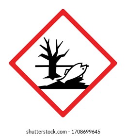 Environmental hazard sign or symbol. Vector design isolated on white background. Hazard sign. 