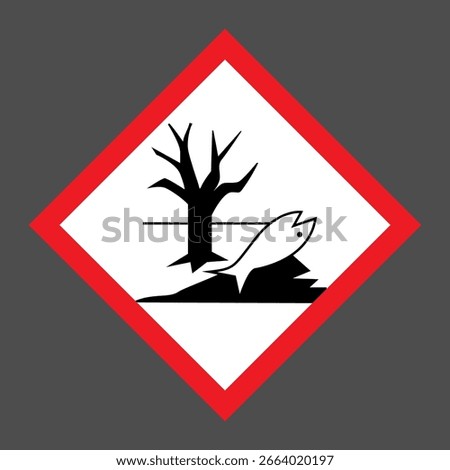 Environmental hazard vector, GHS hazard pictograms,  Chemicals label isolated. Explosive, Flammable, Oxidizing, Compressed Gas, Corrosive, Toxic, Harmful, Health hazard, waning sign, hazard symbols.
