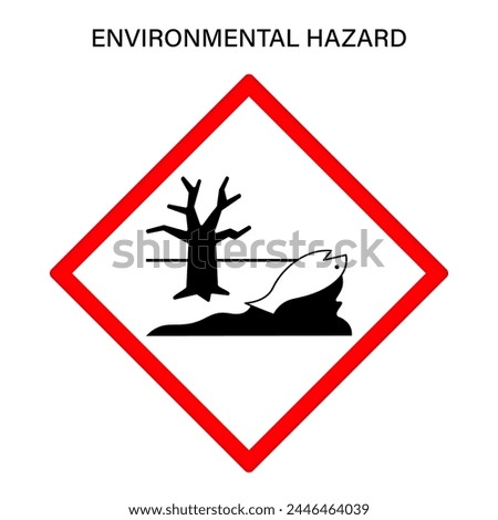 Environmental hazard warning sign vector. Globally harmonized system hazard pictograms symbol. Warning symbol GHS icon.