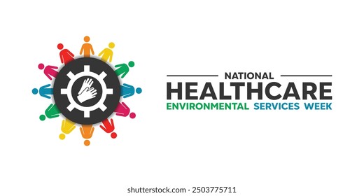 Environmental Health Services Week. Peoples, gloves, and gear. Great for cards, banners, posters, social media and more. White background.