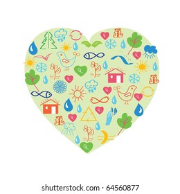 Environmental heart symbol