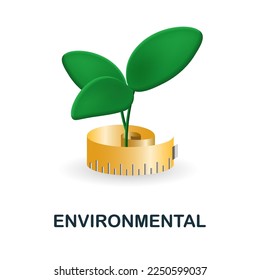 Environmental icon. 3d illustration from engineering collection. Creative Environmental 3d icon for web design, templates, infographics and more