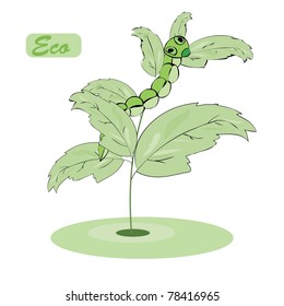 Environmental icon with eco plant
