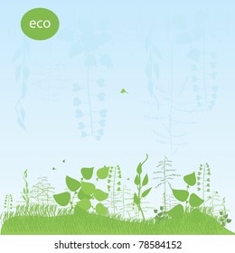 Environmental icon with eco plant