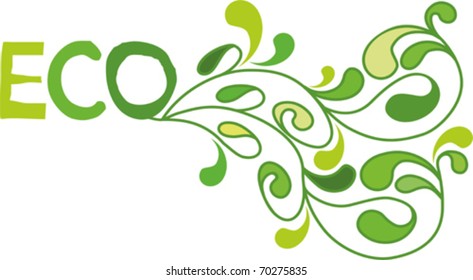 Environmental icon with eco plant. Vector illustration