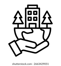 Ilustração de vetor de estilo de linha de ícone ambiental