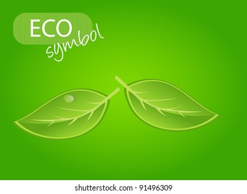Environmental icon with plant. Vector illustration