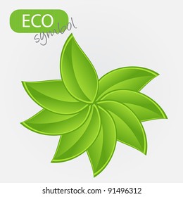 Environmental icon with plant. Vector illustration