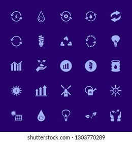environmental icon set with windmill, recycle sign and fluorescent bulb vector illustration