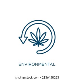 environmental icon. Thin linear environmental outline icon isolated on white background. Line vector environmental sign, symbol for web and mobile