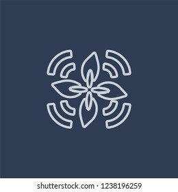 Environmental icon. Trendy flat vector line Environmental icon on dark blue background from smart home collection. 