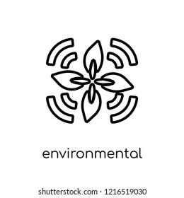 Environmental icon. Trendy modern flat linear vector Environmental icon on white background from thin line smart home collection, editable outline stroke vector illustration