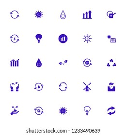environmental icon. environmental vector icons set sprout, hands sprout, recycle gear and renewable energy