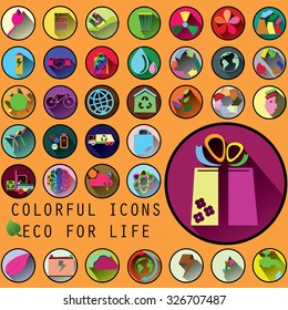 Environmental icons in circle