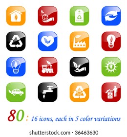 Environmental icons - color series