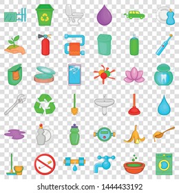 Environmental icons set. Cartoon style of 36 environmental vector icons for web for any design