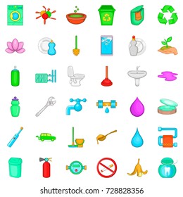 Environmental icons set. Cartoon style of 36 environmental vector icons for web isolated on white background