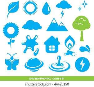 Environmental icons set. Minimalistic vector.