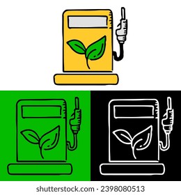environmental illustration concept with environmentally friendly poms and plants, which can be used for icons, logos or symbols in flat design style