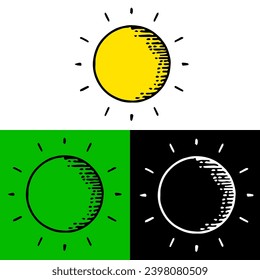 concepto de ilustración ambiental con sun, que se puede utilizar para iconos, logotipos o símbolos de diseño plano
