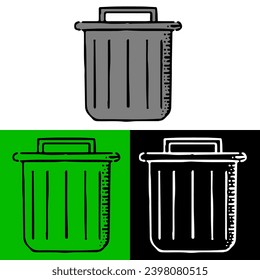 environmental illustration concept with a trash can, which can be used as an icon, logo or symbol in a flat design style