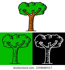 environmental illustration concept with trees, which can be used for icons, logos or symbols in flat design style