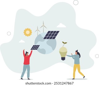 Environmental impact assessment for effect analysis.flat design with people.