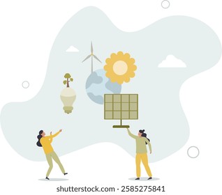Environmental impact assessment for effect analysis.flat character life .