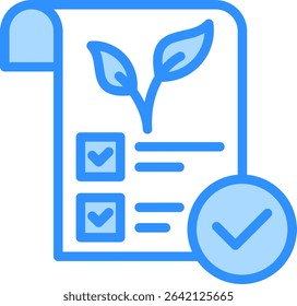 Environmental Impact Assessment Icon Blue Color Vector Illustration
