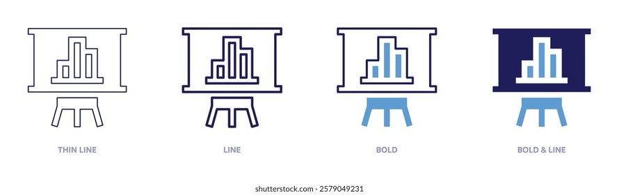 Environmental impact icon in 4 different styles. Thin Line, Line, Bold, and Bold Line. Duotone style. Editable stroke.