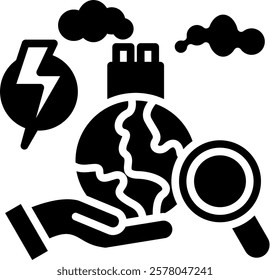 Environmental Impact Icon Glyph Vector Illustration