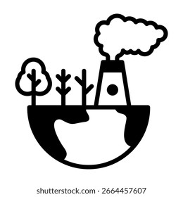 Environmental Impact Icon Mixed Style Vector Illustration