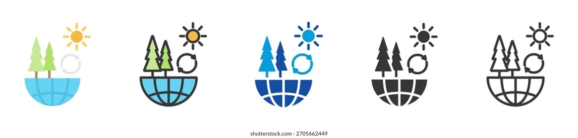 Conjunto de iconos de impacto ambiental Estilo múltiple Varias colecciones