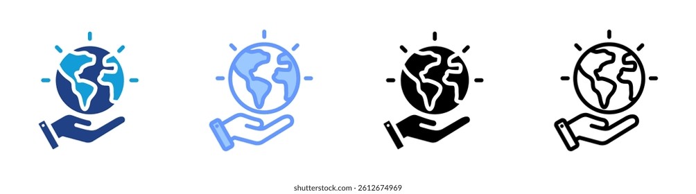 Environmental Impact icon set multiple style collection