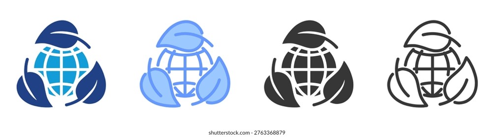 Environmental Impact icon set multiple style collection