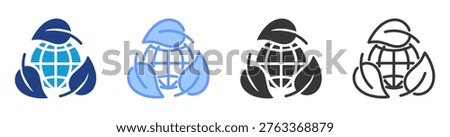 Environmental Impact icon set multiple style collection