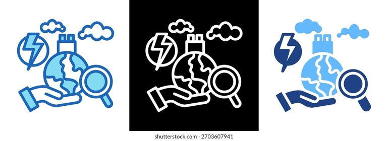 Icono de impacto ambiental tripplestyle Ilustración vectorial