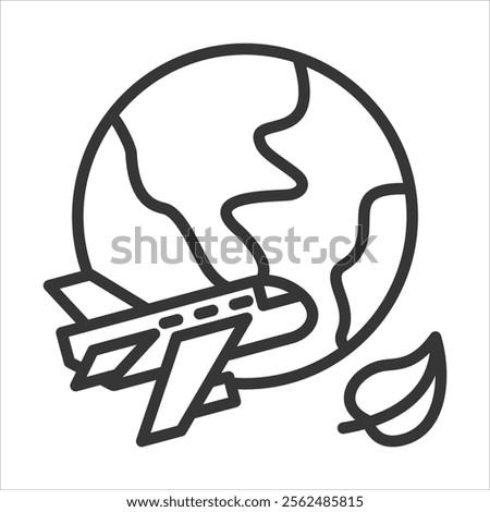 Environmental Impact Icon Vector Illustration Outline Style