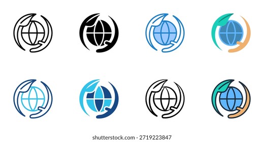 Los iconos de impacto ambiental establecen una colección de estilo múltiple. Trazo editable 
