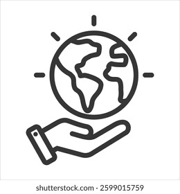 Environmental Impact Outline Icon Vector Illustration