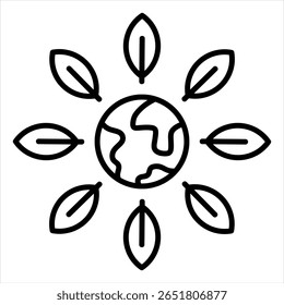 Ilustración vectorial de iconos de contorno de impacto ambiental