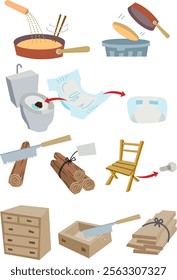 Environmental Issues Garbage Separation Illustration 6-8
