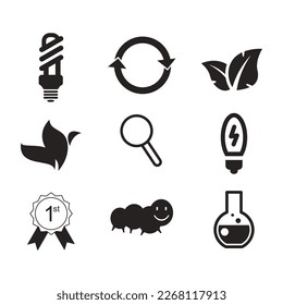 Environmental Issues icon set. Collection of Environment and Climate related vector glyph icons