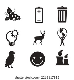 Environmental Issues icon set. Collection of Environment and Climate related vector glyph icons