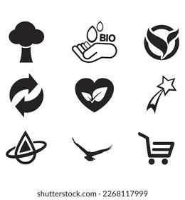 Environmental Issues icon set. Collection of Environment and Climate related vector glyph icons
