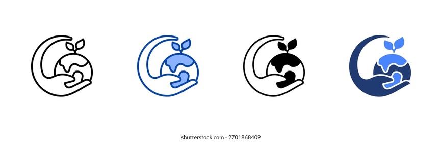 Ícone Problemas ambientais define coleção de vários estilos