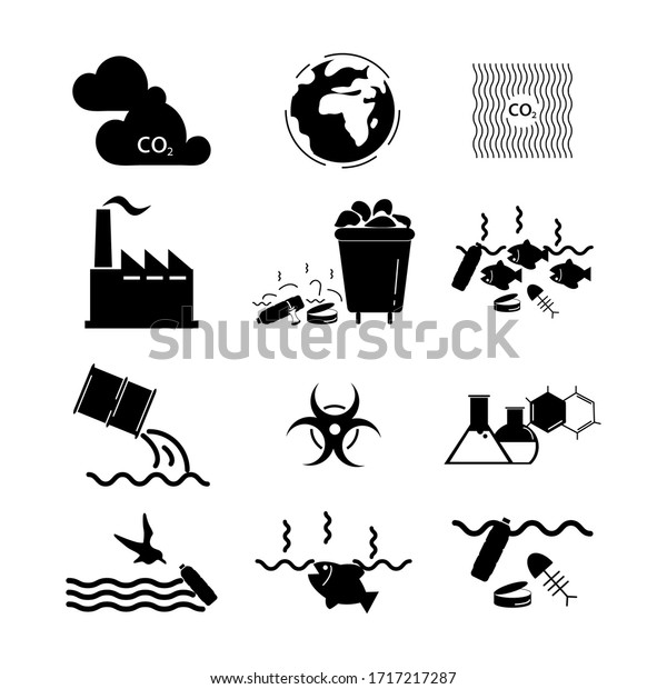 Environmental issues\
icons. Vector design for ECO facts infographics. Theme of\
ecological crisis of the planet. Environmental pollution. Clean and\
minimalist flat style\
drawings.\
\
