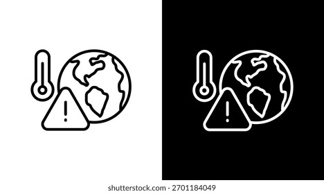 Problemas ambientais Conjunto de ícones brancos Design